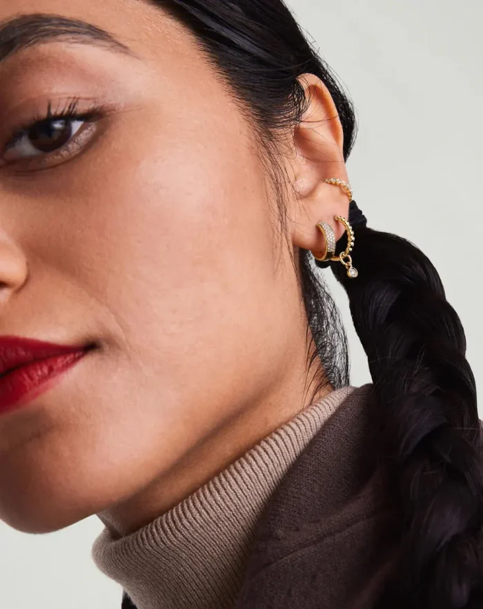 Pavé Diamond Huggie Hoops