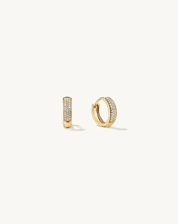 Pavé Diamond Huggie Hoops