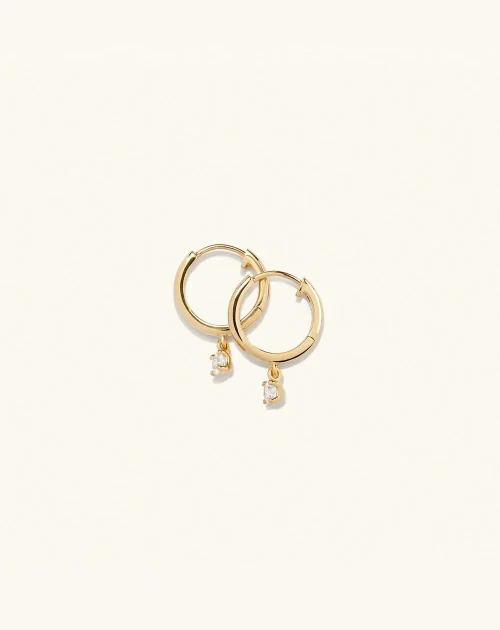 Round Topaz Hoops - 4