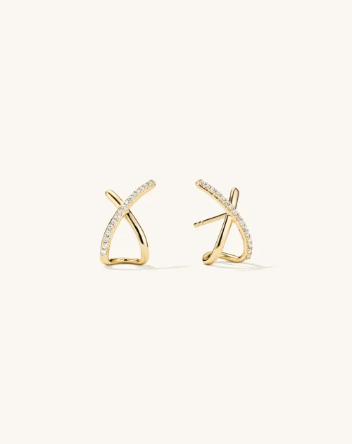Pavé Diamond X Oversized Studs